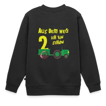 Ich bin schon 2, Traktor 2 Jahre 2. Geburtstag Weg - Kinder Premium Organic Sweatshirt - Schwarz - Hinten - AI Model Kid Female (0cm)