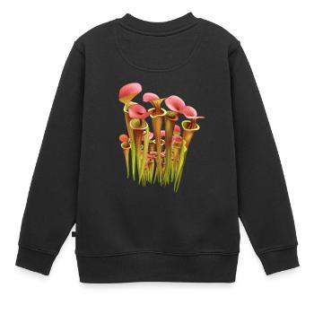 Jardin Carnivore Sarracenia - Sweat Premium enfant bio - noir - Dos - AI Model Kid Female (0cm)