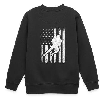 American Football - Kinder Premium Organic Sweatshirt - Schwarz - Hinten - AI Model Kid Female (0cm)