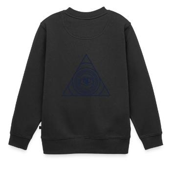 Illuminati Auge - Kinder Premium Organic Sweatshirt - Schwarz - Hinten - AI Model Kid Female (0cm)