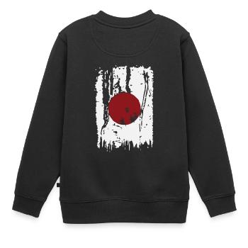 coole japanische Flagge - Kinder Premium Organic Sweatshirt - Schwarz - Hinten - AI Model Kid Female (0cm)