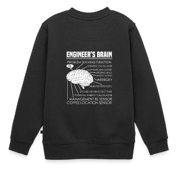 Résolution de problèmes de cerveau d'ingénieur - Sweat Premium enfant bio - noir - Dos - AI Model Kid Female (0cm)