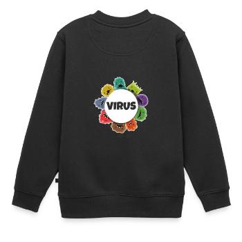 Corona Virus - Sweat Premium enfant bio - noir - Dos - AI Model Kid Female (0cm)