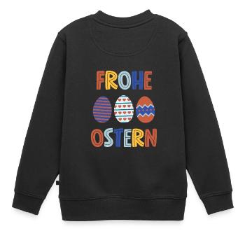 Frohe Ostern - Kinder Premium Organic Sweatshirt - Schwarz - Hinten - AI Model Kid Female (0cm)