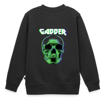 gabber gabba techno hardstyle speedcore cadeau - Sweat Premium enfant bio - noir - Dos - AI Model Kid Female (0cm)