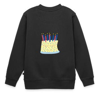 Gâteau - Sweat Premium enfant bio - noir - Dos - AI Model Kid Female (0cm)