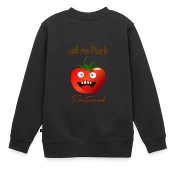 Tomatenmark Mark - Kinder Premium Organic Sweatshirt - Schwarz - Hinten - AI Model Kid Female (0cm)