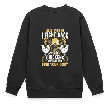 Mit meinen Hühnern spielen - Kinder Premium Organic Sweatshirt - Schwarz - Hinten - AI Model Kid Female (0cm)