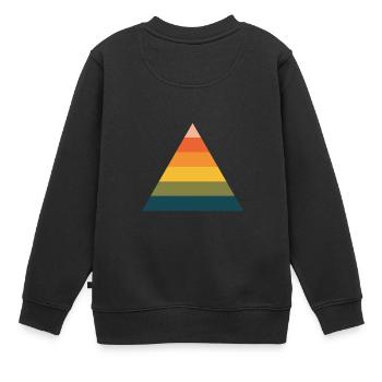 Pyramide arc-en-ciel - Sweat Premium enfant bio - noir - Dos - AI Model Kid Female (0cm)