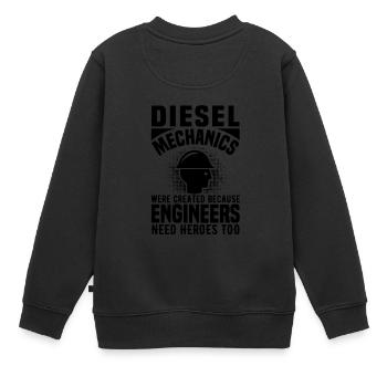 Diesel mechanics - Kinder Premium Organic Sweatshirt - Schwarz - Hinten - AI Model Kid Female (0cm)