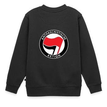 Action antifasciste, Logo Antifa, Drapeaux - Sweat Premium enfant bio - noir - Dos - AI Model Kid Female (0cm)