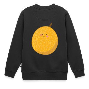 Cantaloupe-Melone - Kinder Premium Organic Sweatshirt - Schwarz - Hinten - AI Model Kid Female (0cm)