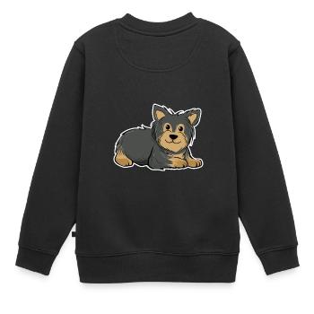 Yorkshire Terrier - Kinder Premium Organic Sweatshirt - Schwarz - Hinten - AI Model Kid Female (0cm)