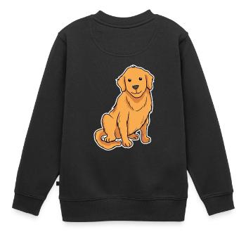 Golden retriever - Sweat Premium enfant bio - noir - Dos - AI Model Kid Female (0cm)