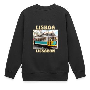 Lisboa Strassenbahn Lissabon - Kinder Premium Organic Sweatshirt - Schwarz - Hinten - AI Model Kid Female (0cm)
