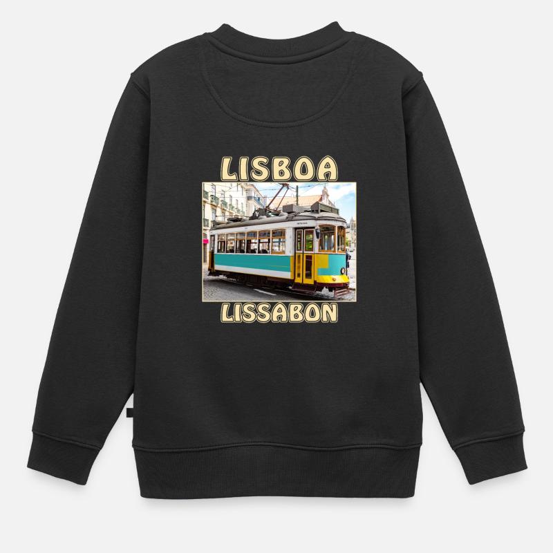 Lisboa tram Lisbonne - Sweat Premium enfant bio - noir
