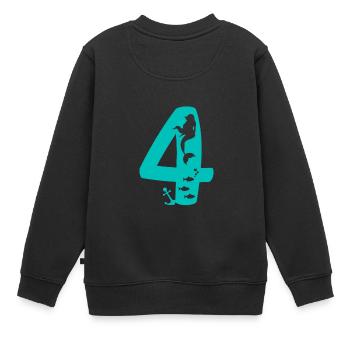 4th birthday mermaid mermaid gift - Kids Premium Organic Sweatshirt - black - Back - AI Model Kid Female (0cm)