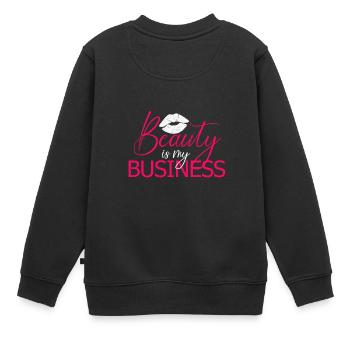 La beauté est mon entreprise Maquilleur Styliste - Sweat Premium enfant bio - noir - Dos - AI Model Kid Female (0cm)