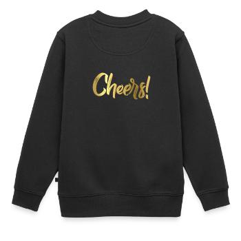 Acclamations en lettres d'or, applaudissements anglais! - Sweat Premium enfant bio - noir - Dos - AI Model Kid Female (0cm)
