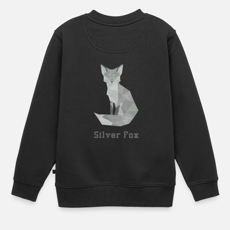 Silver fox, abstract - Kids Premium Organic Sweatshirt - black