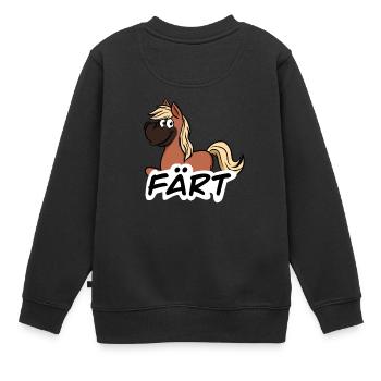 Pferd Färt Spruch lustig Witz Comic Tier - Kinder Premium Organic Sweatshirt - Schwarz - Hinten - AI Model Kid Female (0cm)
