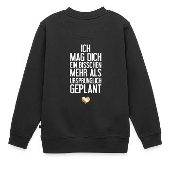 Romantische Liebeserklärung - Kinder Premium Organic Sweatshirt - Schwarz - Hinten - AI Model Kid Female (0cm)