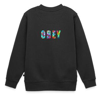 OBÉIT - Sweat Premium enfant bio - noir - Dos - AI Model Kid Female (0cm)