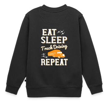 Zukünftiger LKW-Fahrer wie ich Onkel Trucker Geschenk - Kinder Premium Organic Sweatshirt - Schwarz - Hinten - AI Model Kid Female (0cm)