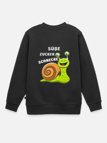 138 SUEßE ZUCKER SCHNECKE - Kinder Premium Organic Sweatshirt - Schwarz