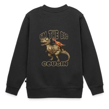 I'm the big cousin gift - Sweat Premium enfant bio - noir - Dos - AI Model Kid Female (0cm)