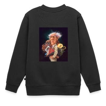 Erich Honecker DDR Karikatur by Sebastian Krüger - Kinder Premium Organic Sweatshirt - Schwarz - Hinten - AI Model Kid Female (0cm)
