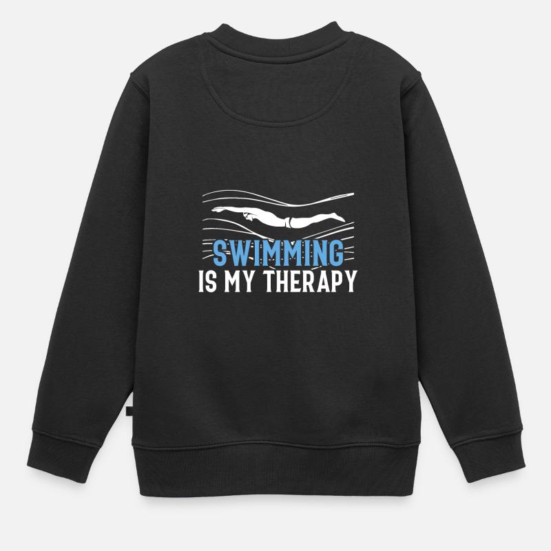 Chemise "Natation Therapy" - Sweat Premium enfant bio - noir