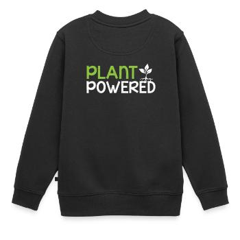 Vegetarier nachhaltig Umweltschutz Geschenk - Kinder Premium Organic Sweatshirt - Schwarz - Hinten - AI Model Kid Female (0cm)