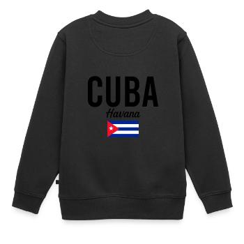 Kuba Havanna Reise Souvenir Geschenkidee - Kinder Premium Organic Sweatshirt - Schwarz - Hinten - AI Model Kid Female (0cm)