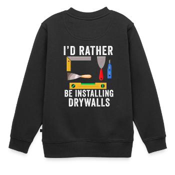 Trockenbauinstallateur Trockenbauer Trockenbaufertiger - Kinder Premium Organic Sweatshirt - Schwarz - Hinten - AI Model Kid Female (0cm)