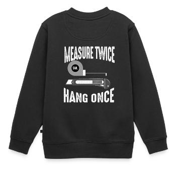 Trockenbauinstallateur Trockenbauer Trockenbaufertiger - Kinder Premium Organic Sweatshirt - Schwarz - Hinten - AI Model Kid Female (0cm)