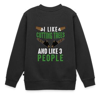 Baumpfleger Baumchirurg Holzarbeiter Lustiger Holzfäller - Kinder Premium Organic Sweatshirt - Schwarz - Hinten - AI Model Kid Female (0cm)