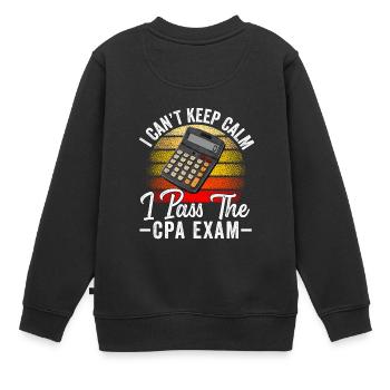 Passé l’examen CPA pour comptable agréé drôle - Sweat Premium enfant bio - noir - Dos - AI Model Kid Female (0cm)