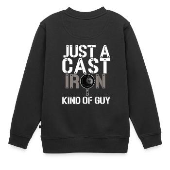 Poêle en fonte Lover Friture Poêle Drôle De Cuisson - Sweat Premium enfant bio - noir - Dos - AI Model Kid Female (0cm)