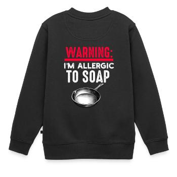 Cast Iron Pan Lover Frying Skillet Funny Cooking - Kids Premium Organic Sweatshirt - black - Back - AI Model Kid Female (0cm)