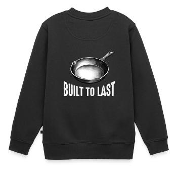 Cast Iron Pan Lover Frying Skillet Funny Cooking - Kids Premium Organic Sweatshirt - black - Back - AI Model Kid Female (0cm)