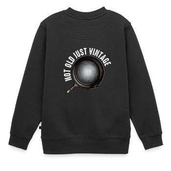 Cast Iron Pan Lover Frying Skillet Funny Cooking - Kids Premium Organic Sweatshirt - black - Back - AI Model Kid Female (0cm)