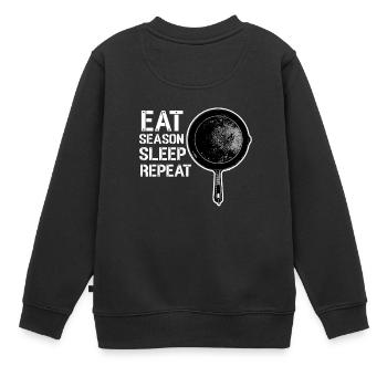 Cast Iron Pan Lover Frying Skillet Funny Cooking - Kids Premium Organic Sweatshirt - black - Back - AI Model Kid Female (0cm)