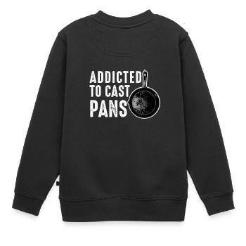 Poêle en fonte Lover Friture Poêle Drôle De Cuisson - Sweat Premium enfant bio - noir - Dos - AI Model Kid Female (0cm)