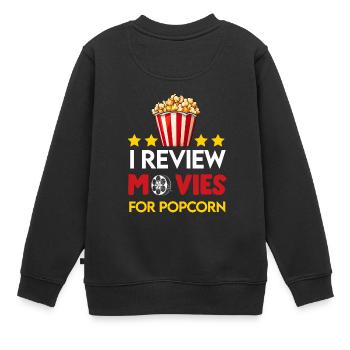 Critique de cinéma Cinéphile Cinéphile Amant Drôle Critique - Sweat Premium enfant bio - noir - Dos - AI Model Kid Female (0cm)