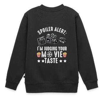 Critique de cinéma Cinéphile Cinéphile Amant Drôle Critique - Sweat Premium enfant bio - noir - Dos - AI Model Kid Female (0cm)