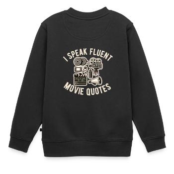 Critique de cinéma Cinéphile Cinéphile Amant Drôle Critique - Sweat Premium enfant bio - noir - Dos - AI Model Kid Female (0cm)