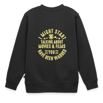 Critique de cinéma Cinéphile Cinéphile Amant Drôle Critique - Sweat Premium enfant bio - noir - Dos - AI Model Kid Female (0cm)
