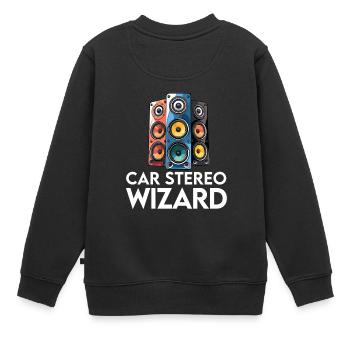 Autoradio pour haut-parleurs d’installateur audio Basse de voiture - Sweat Premium enfant bio - noir - Dos - AI Model Kid Female (0cm)