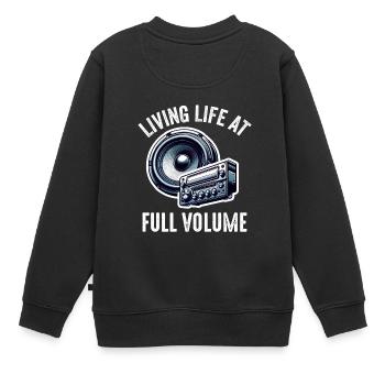 Autoradio pour haut-parleurs d’installateur audio Basse de voiture - Sweat Premium enfant bio - noir - Dos - AI Model Kid Female (0cm)